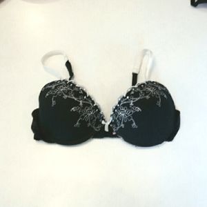 BLUSH embroidered black push up bra 34C